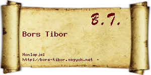 Bors Tibor névjegykártya